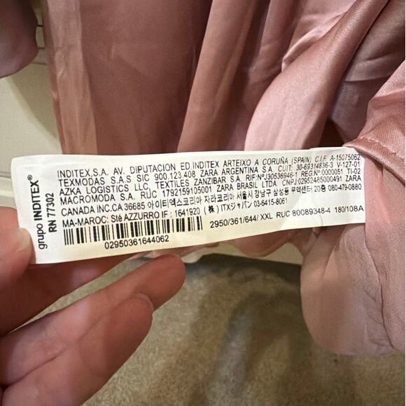 Zara NWT Blush Pink Satin Effect Short Dress Womens Plus Size XXL Coquette Twee - Picture 9 of 10